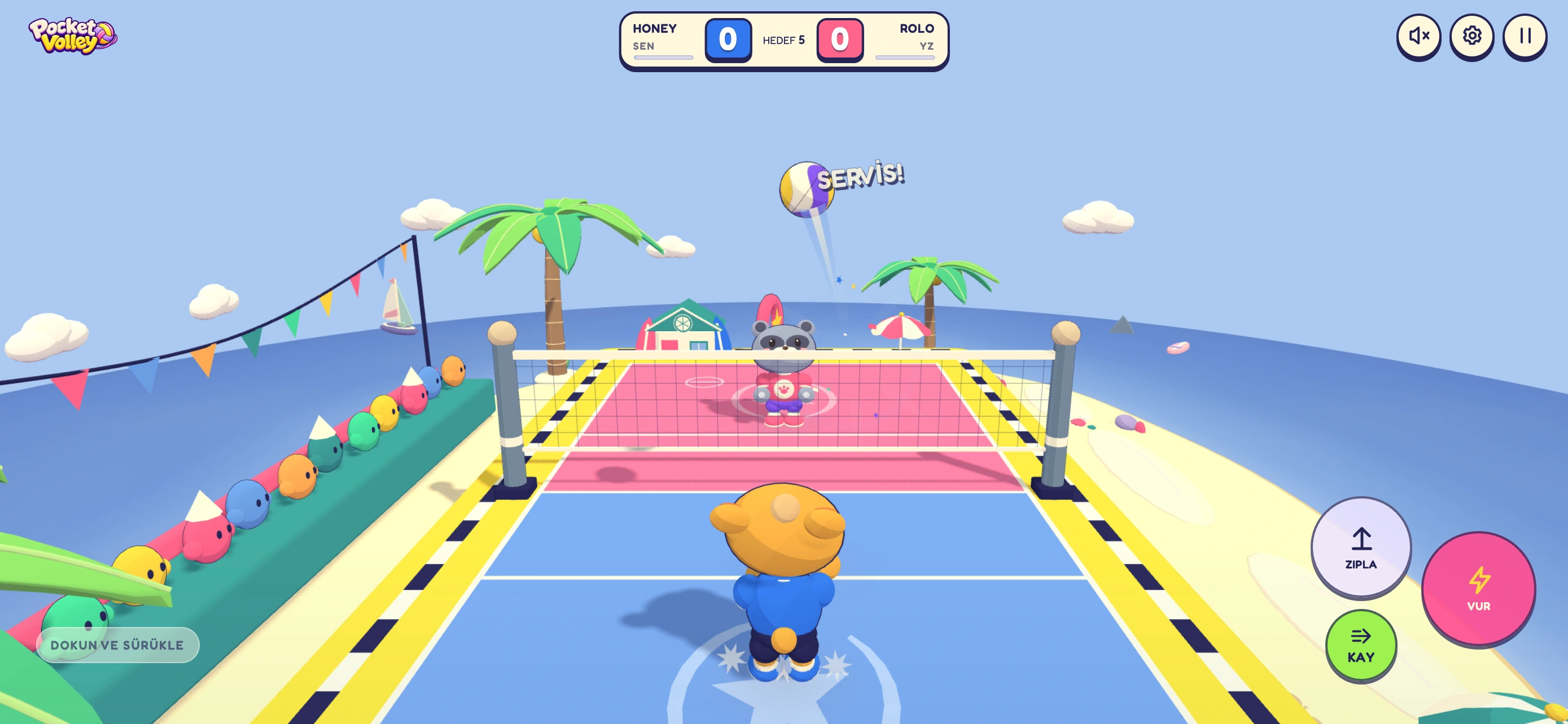 Pop Adası’nda bir voleybol maçı.